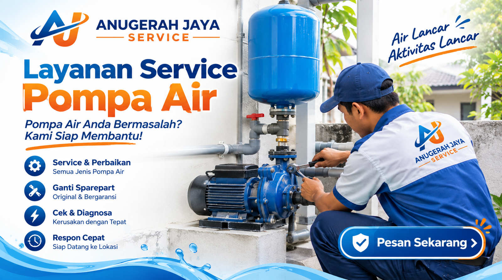Jasa service pompa air Jabodetabek