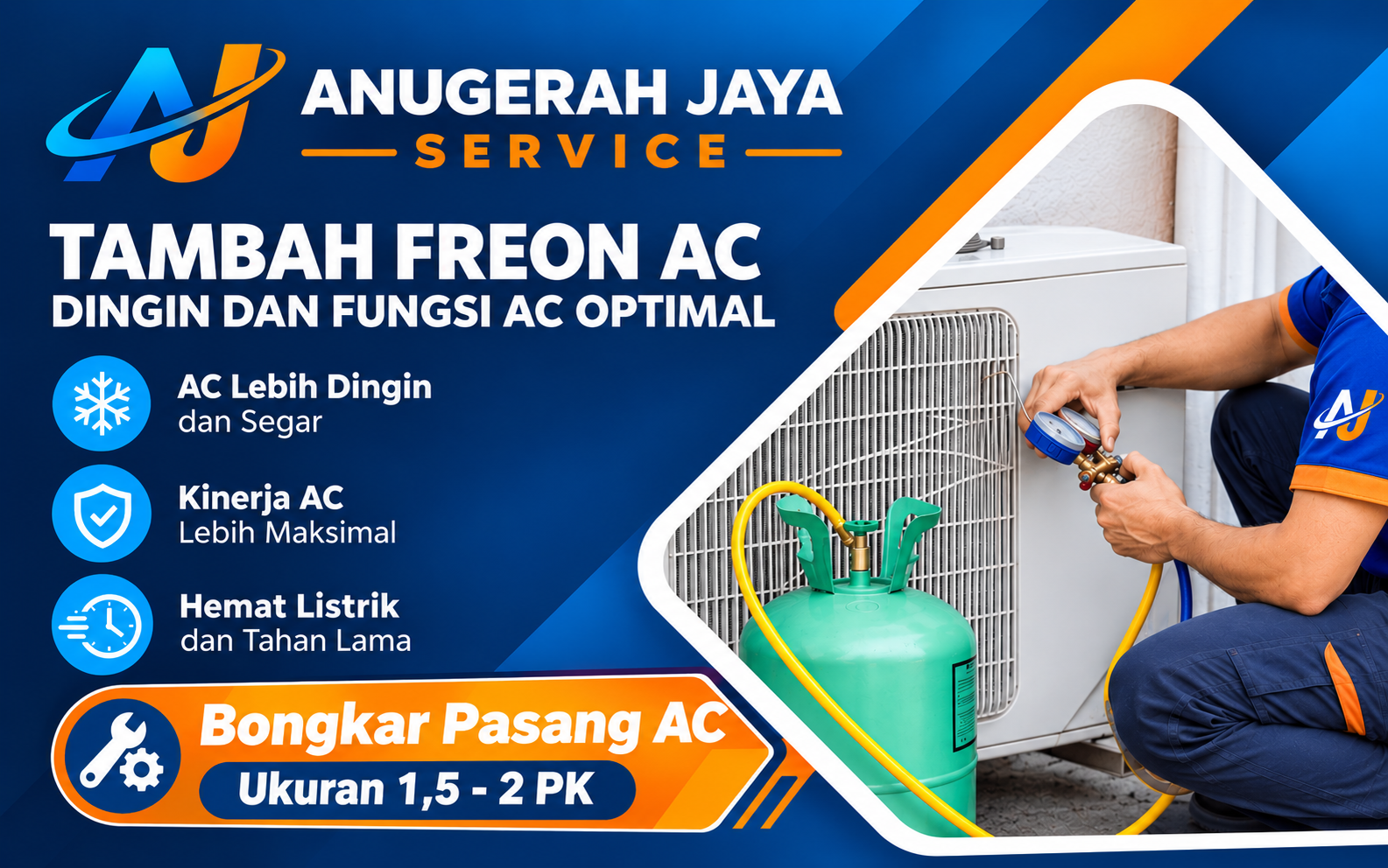 Bongkar pasang 1,5-2 PK